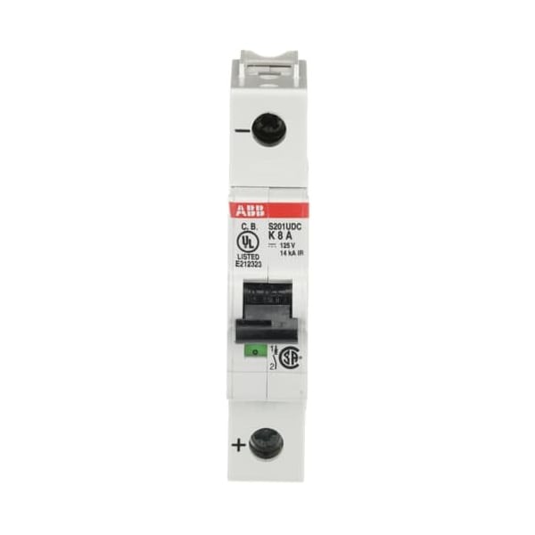 Miniature Circuit Breaker, S201 Series, 8A, 1 Pole, Not Rated, 14kA, K Curve